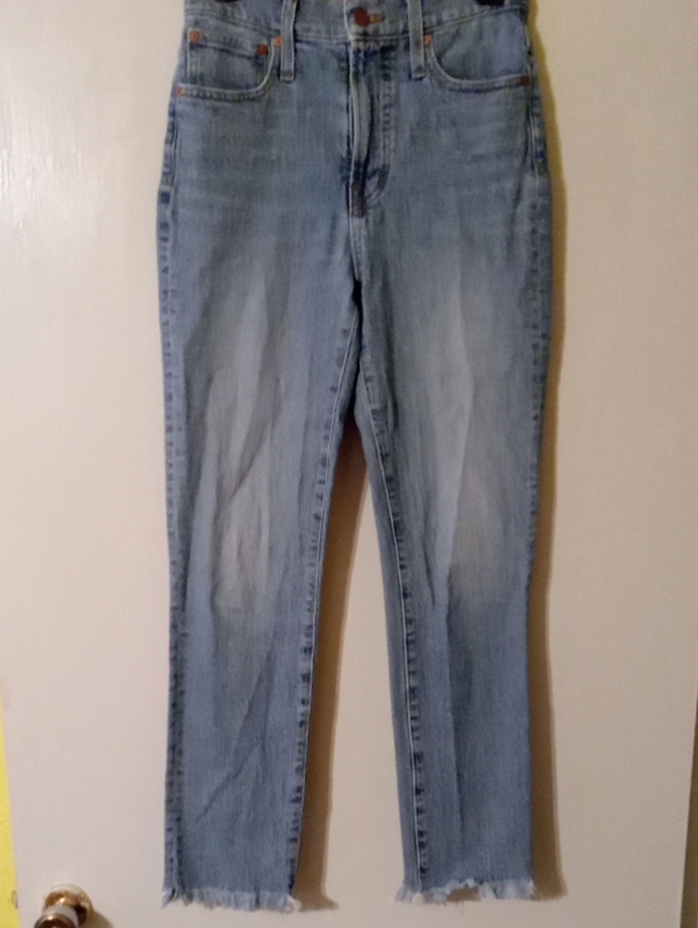 Madewell, Perfect Vintage Jean, Women’s High-Rise Straight Jeans Raw Hem Lt Blue
